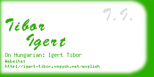 tibor igert business card